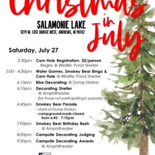 Christmas in July Salamonie Lake poster