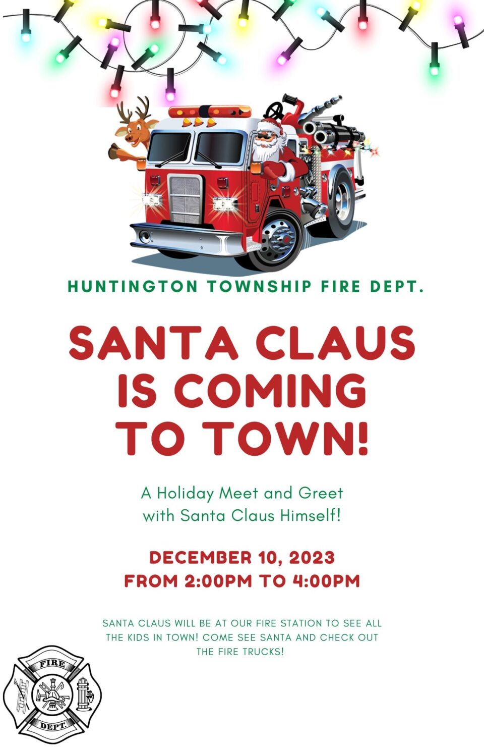 Huntington Township fire dept Santa23