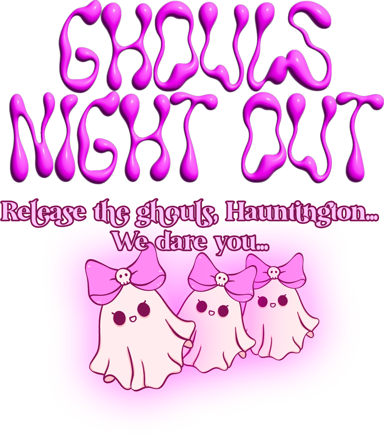 Ghouls night out logo with ghosts