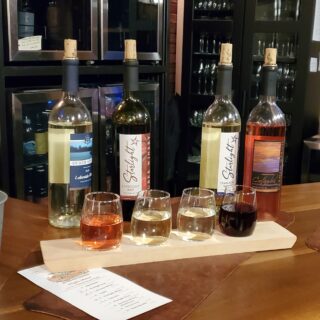 Rustic river wine flight