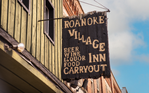 Roanoke village inn sign