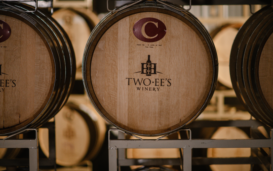 Two ees winery barrels